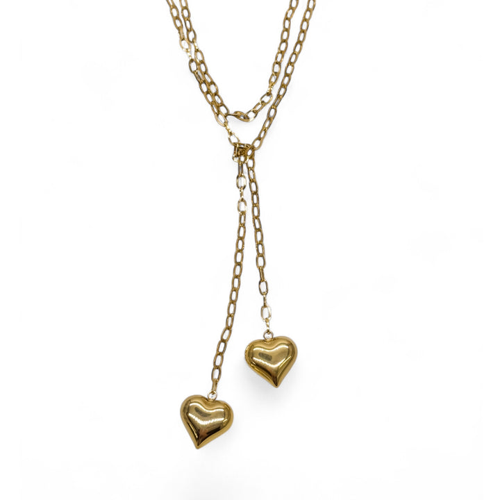 Puff Heart Wrap Necklace