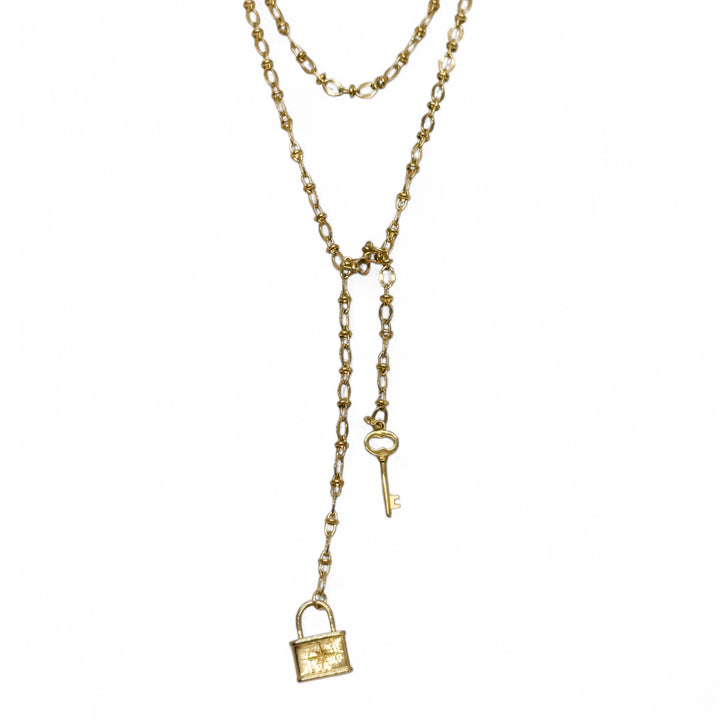 Lock and Key Wrap Necklace