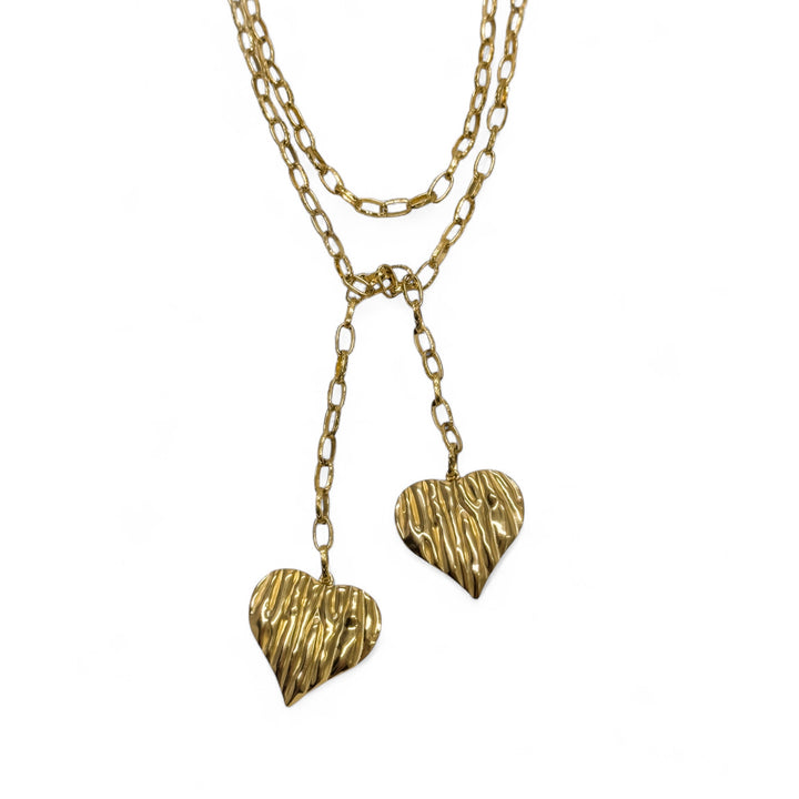 Textured Heart Wrap Necklace