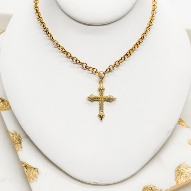 Heritage Cross in 18k Gold-Plated Stainless Steel
