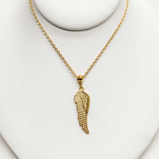 Warrior Wing Necklace in 18k Gold-Plated Steel