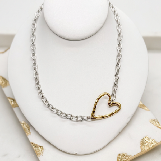 Secret Admirer Heart Necklace in Mixed Metals