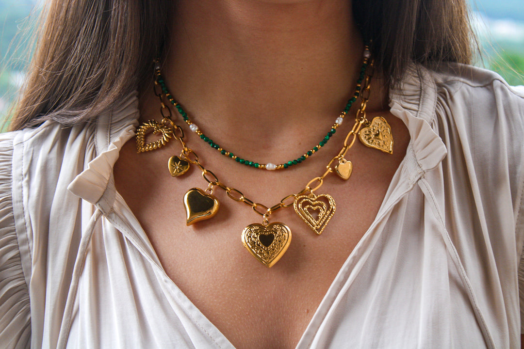 Ivy Stone and Pearl Layering Necklace