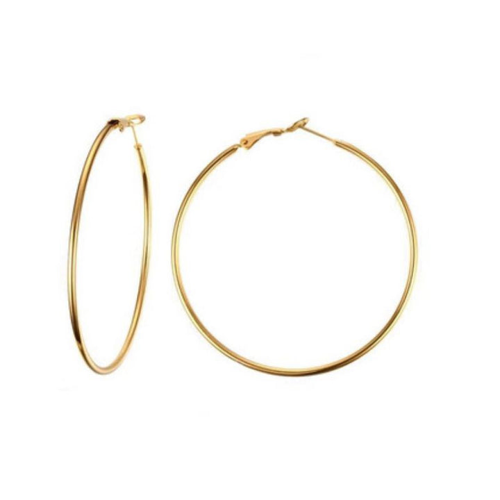 Classic Large Everyday Hoops in Gold-Plated Steel