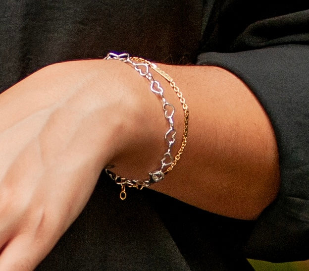 Dapped Cable Chain Bracelet in Gold-Filled