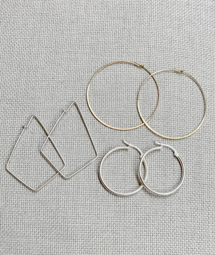 Flattened Wire Hoop in Gold-Filled