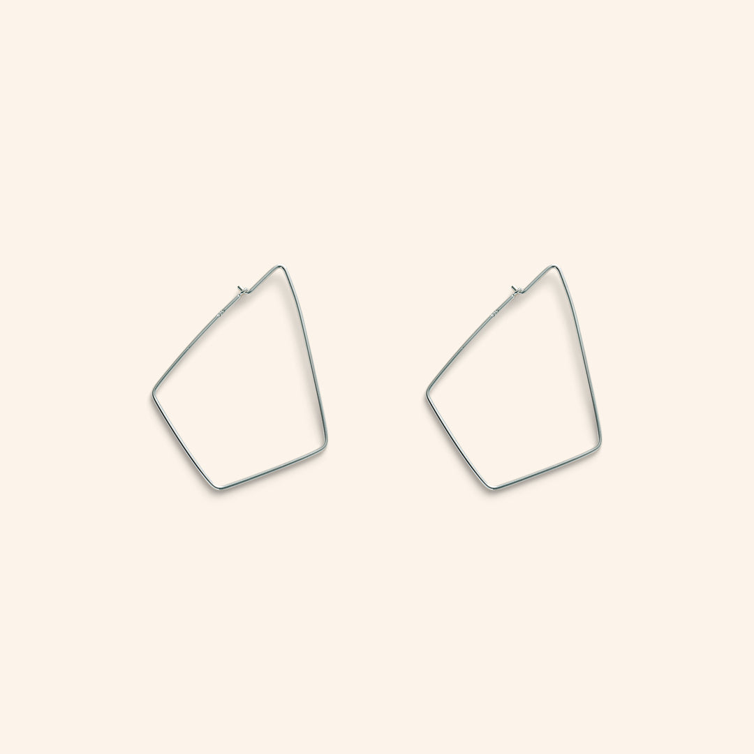 Large Diamond Shaped Earrings in Sterling Silver