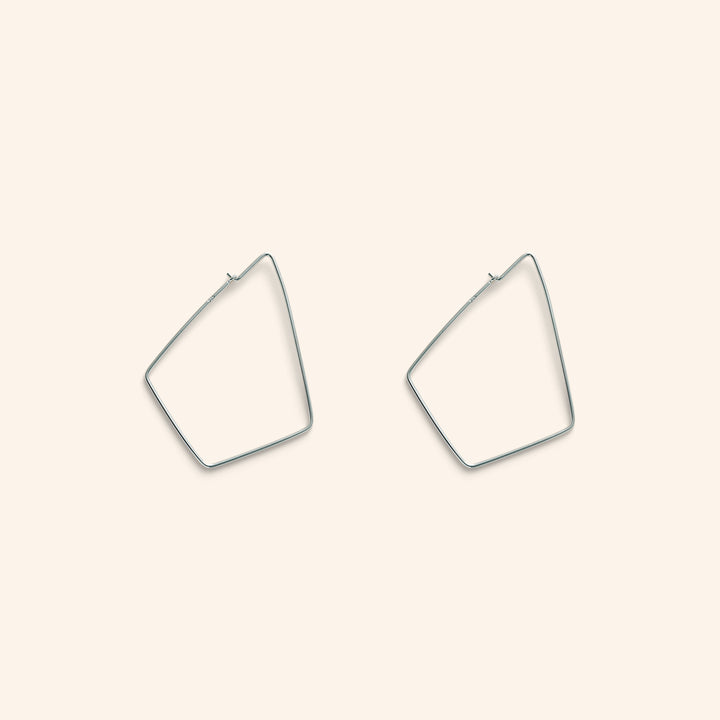 Large Diamond Shaped Earrings in Sterling Silver