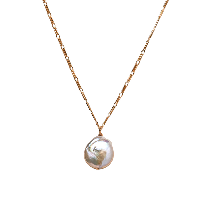 Clarity Coin Pearl Necklace in Gold-Filled