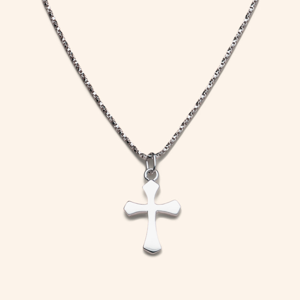 Classic Cross Necklace in Sterling Silver