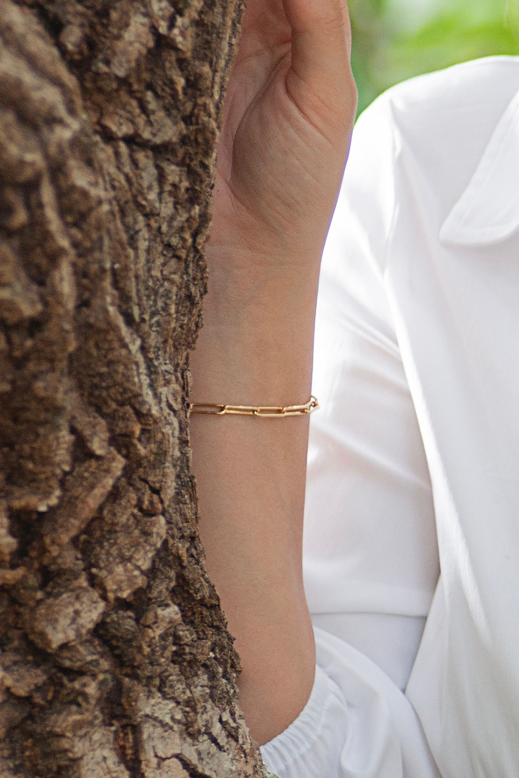 Large Link Paperclip Chain Bracelet in Gold-Filled