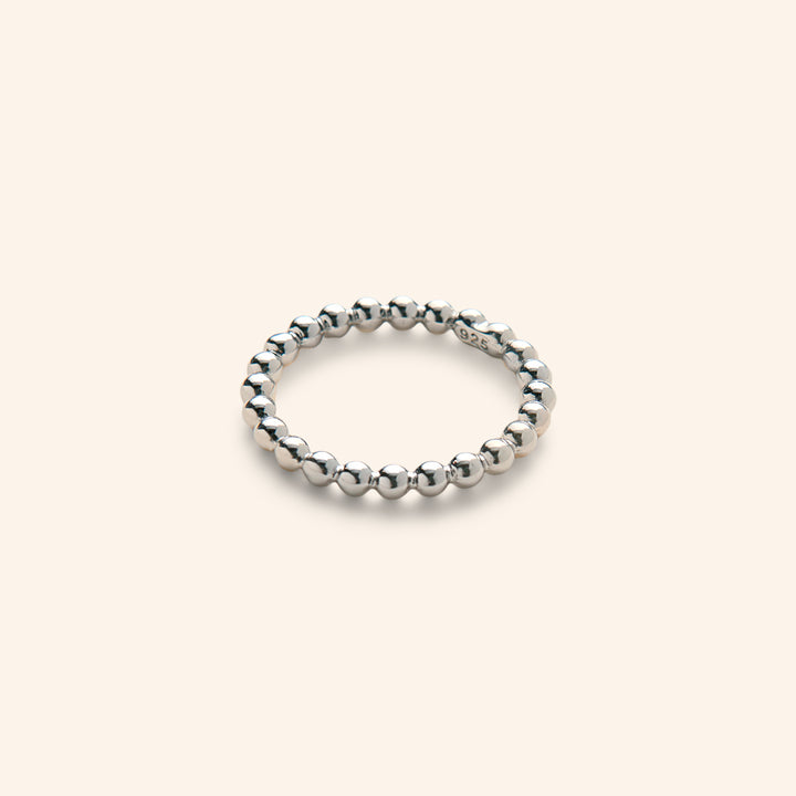 Stackable Bead Ring in Sterling Silver