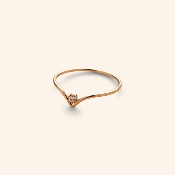 CZ Chevron Stacking Ring in Gold-Filled