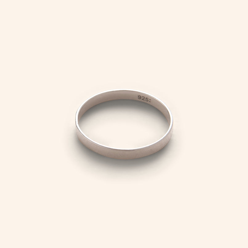 Flat Stacking Ring in Sterling Silver