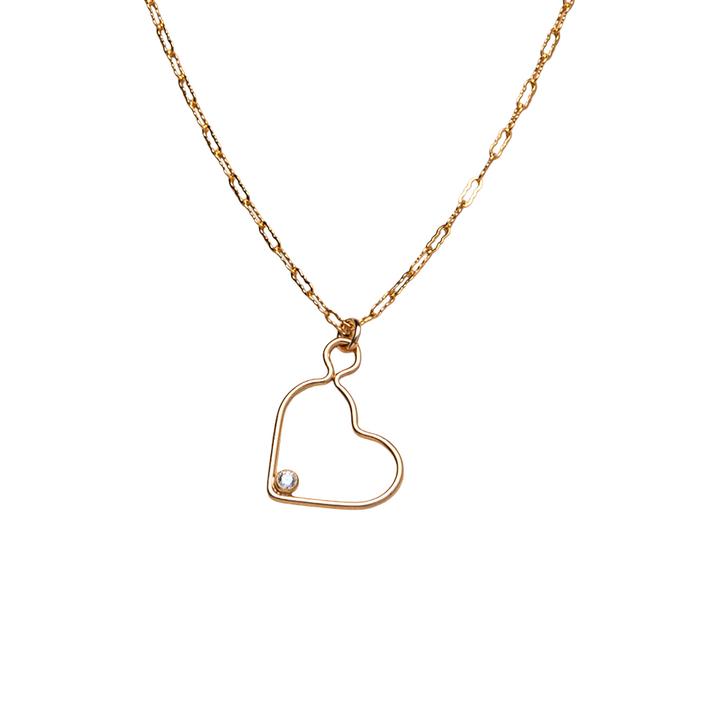 CZ Heart Necklace in Gold-Filled