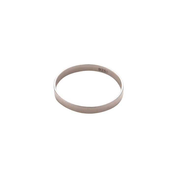 Flat Stacking Ring in Sterling Silver
