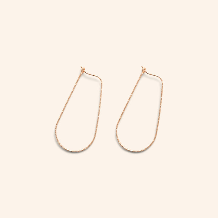 Teardrop Sparkle Wire Hoops in Gold-Filled