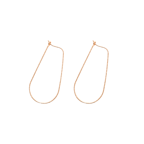 Teardrop Sparkle Wire Hoops in Gold-Filled